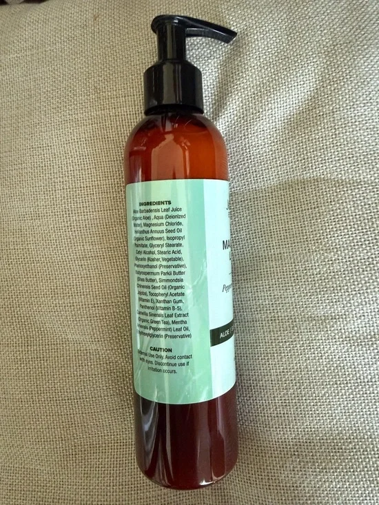 Essentials Magnesium Lotion - Peppermint (Mint Green & Amber) - Picture 3 of 3